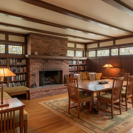 Prairie School Home — Horizontal Prairie Lines