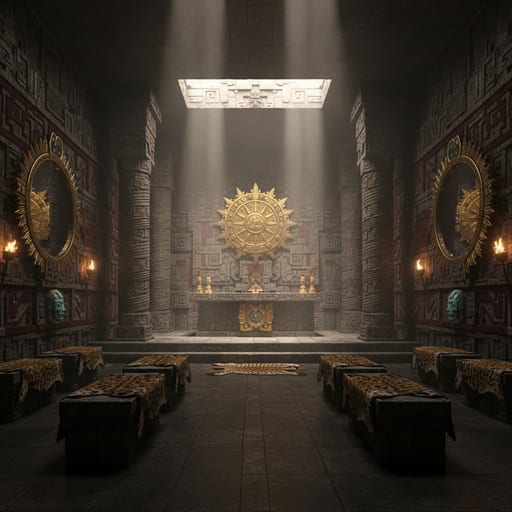 Aztec Temple Interior — Sacred Aztec Chamber