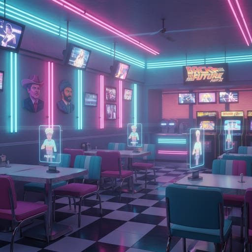 Back to the Future Cafe 80s — Retro-Futuristic Diner