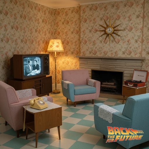 Back to the Future Hill Valley 1955 — 1950s Americana Living Room