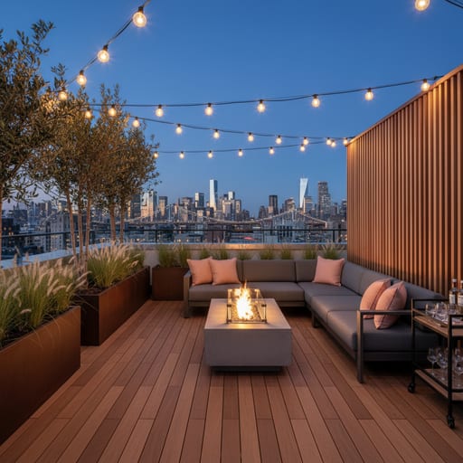 Rooftop Terrace Lounge — Skyline Evenings
