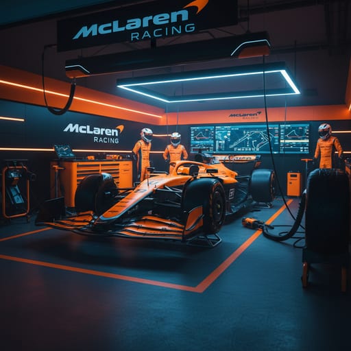 McLaren Garage — Papaya pit