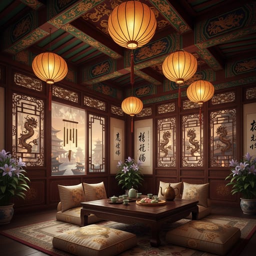 Liyue Harbor Teahouse — Ornate Anime Teahouse