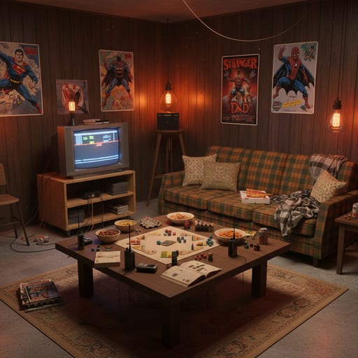 Hawkins 80s Basement — Retro Gaming Den
