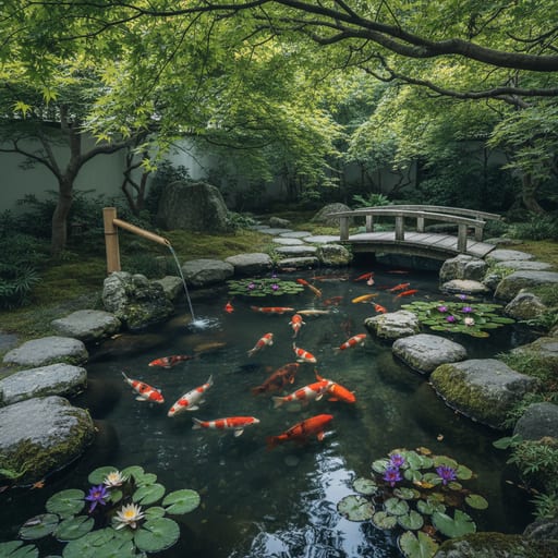 Koi Pond Water Garden — Serene Waters