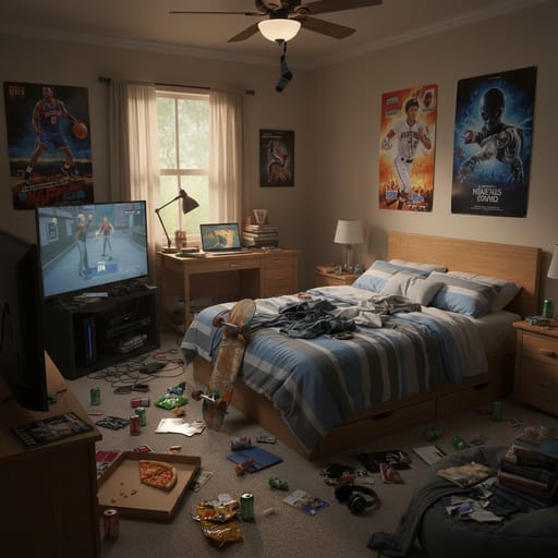 Luke's Bedroom — Teen Chaos