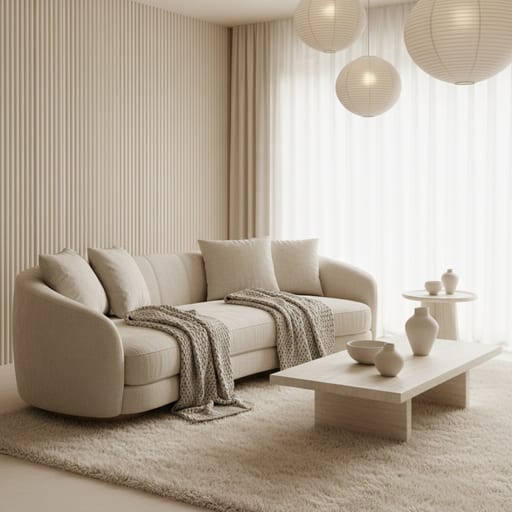 Cream Bouclé themed room