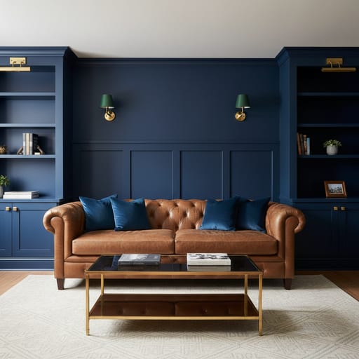 Navy & Brass themed room