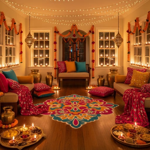 Diwali Festival Glow — Marigold Lamp Light