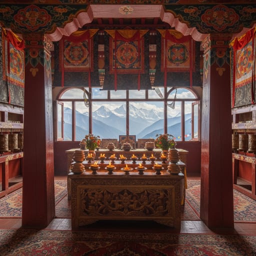 Tibetan Monastery — Mountain Buddhist Temple