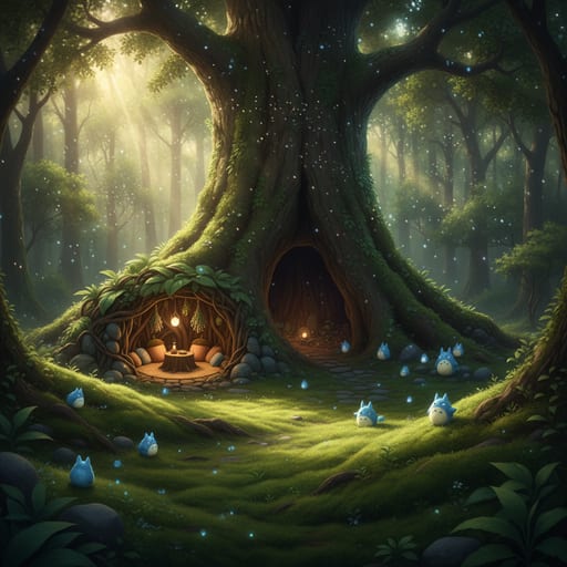 Totoro's Forest Home — Magical Forest Spirit