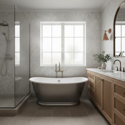 Mixed Metals Spa Bath — Brass Meets Nickel