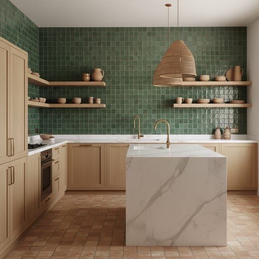 Zellige Tile Kitchen — Handmade Moroccan Glaze