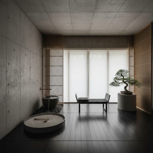 Zen Minimalism — Stone & Bamboo